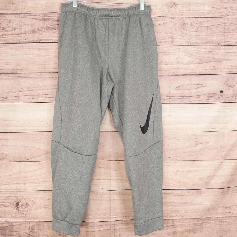 Nike Sweatpants Mens XL Gray Dri-FIT Fleece Jogger Pockets Athletic